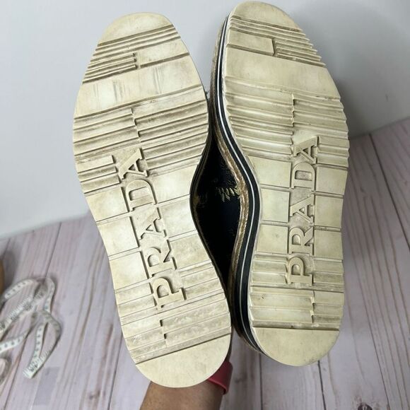 Prada Brocade Black Floral Espadrille Sneakers - Picture 11 of 11